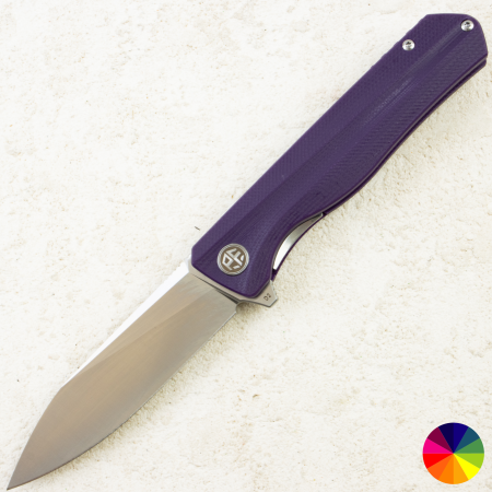 Нож Petrified Fish Forward, D2, Satin, G10 Purple Handle, PF818PS